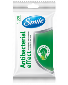 Антибактеріальні серветки з соком подорожника Smile Antibacterial 15шт