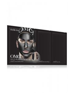 Комплекс мужских масок трехкомпонентный «Смягчение и восстановление» Double Dare OMG! Man In Black Peel Off Mask Kit