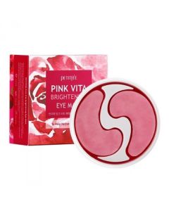 Патчи для глаз на основе розовой воды Petitfee Pink Vita Brightening Eye Mask