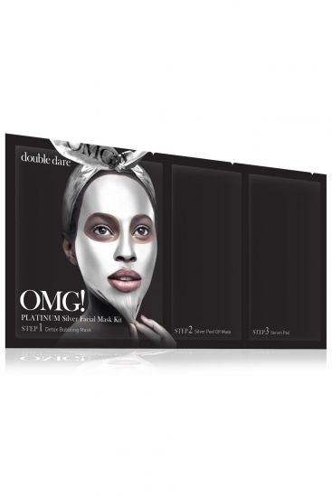 Комплекс масок трикомпонентний "Активний ліфтинг і відновлення" Double Dare OMG! Platinum SILVER Facial Mask Kit
