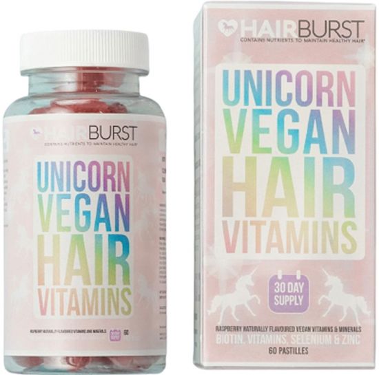 Вітаміни для росту та зміцнення волосся для веганів Hairburst Unicorn Vegan Hair Vitamins