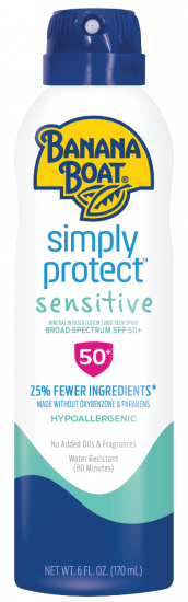 Cолнцезахисний спрей BANANA BOAT SIMPLY PROTECT SENSITIVE SUNSCREEN SPRAY SPF50 +