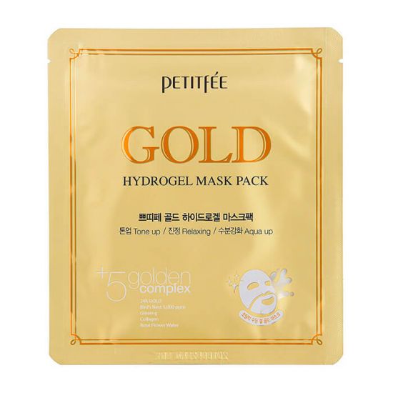 Гидрогелевая маска для лица с золотым комплексом PETITFEE Gold Hydrogel Mask Pack +5 golden complex