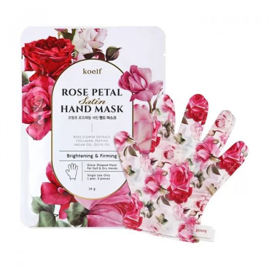 Зміцнююча маска-рукавички для рук KOELF Rose Petal Satin Hand Mask 
