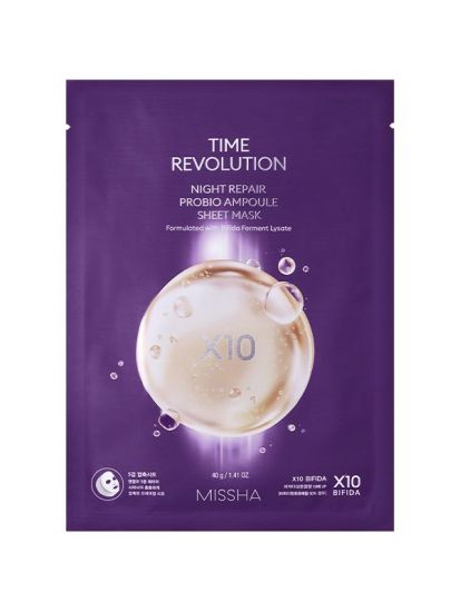 Маска з відновлювальною сироваткою Missha Time Revolution Night Repair Probio Ampoule Sheet Mask